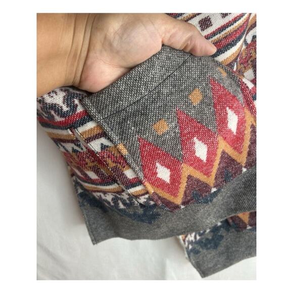 Me Jane Aztec Navajo Print Vest Womens Tag M Wool Blend Faux Fur Southwestern - Picture 8 of 16